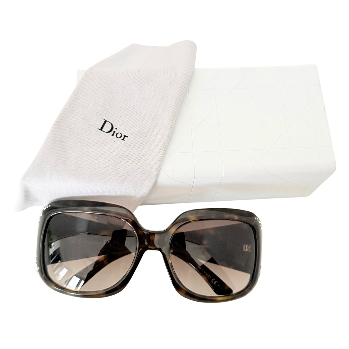 Dior 605JS Sonnenbrille mit Strasssteine Braun / neuwertig Dior
