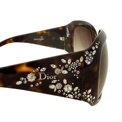 Dior 605JS Sonnenbrille mit Strasssteine Braun / neuwertig Dior