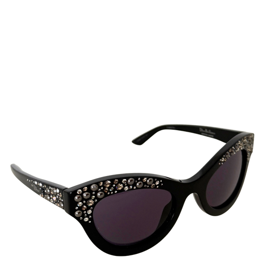 Dior Sonnenbrille mit Strasssteinen Schwarz / sehr gut Dior
