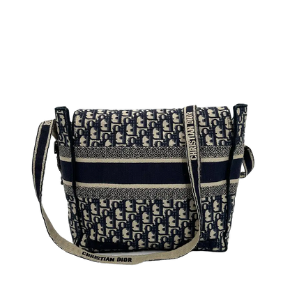 Dior Diorcamp Medium Oblique Jacquard Canvas Messenger Bag blau / sehr gut Dior