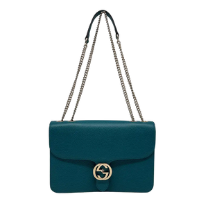 Gucci Interlocking GG Medium Crossbody Tas blauw / turkoois