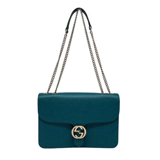 Gucci Interlocking GG Medium Crossbody Tasche blau / türkis / sehr gut Gucci