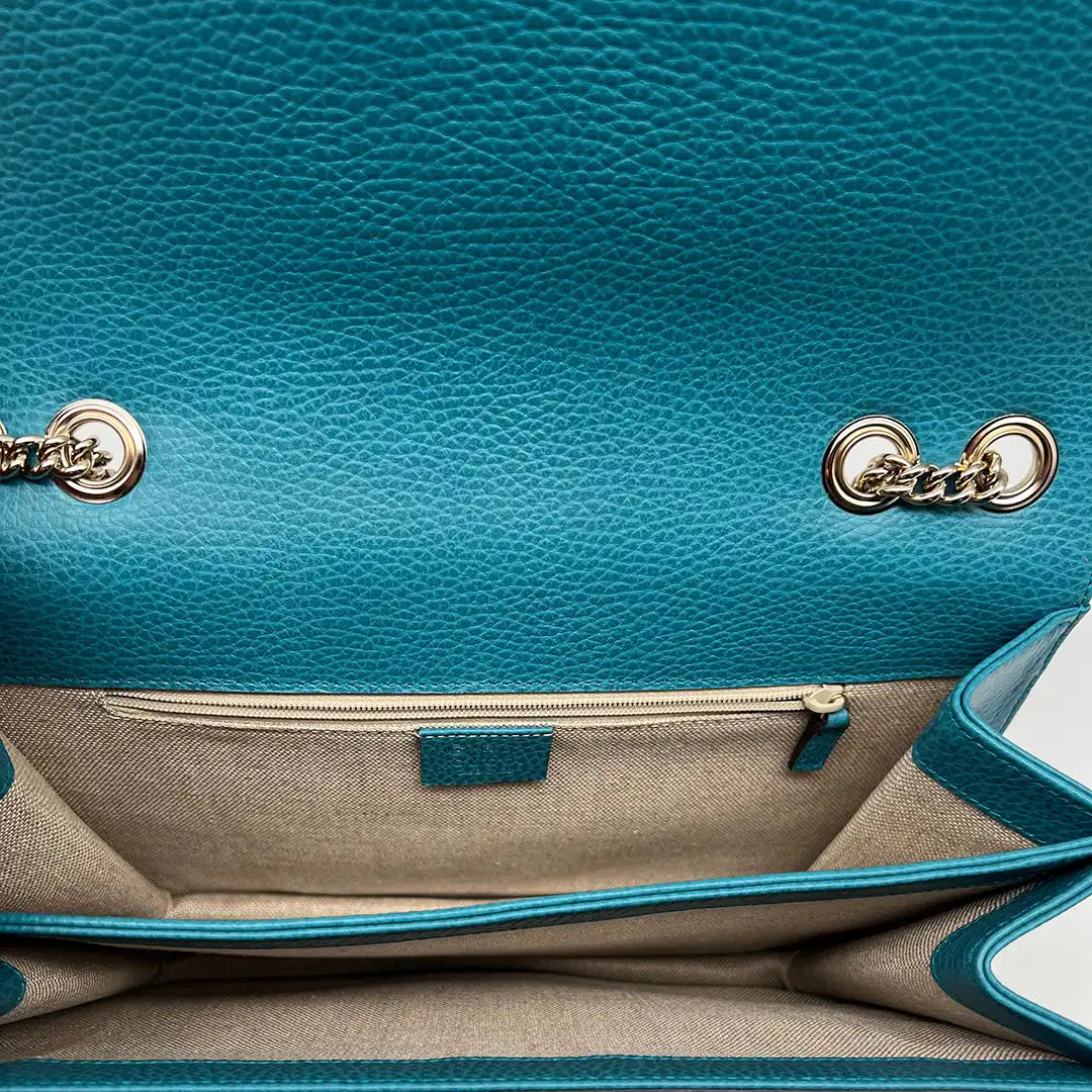Gucci Interlocking GG Medium Crossbody Tasche blau / türkis / sehr gut Gucci