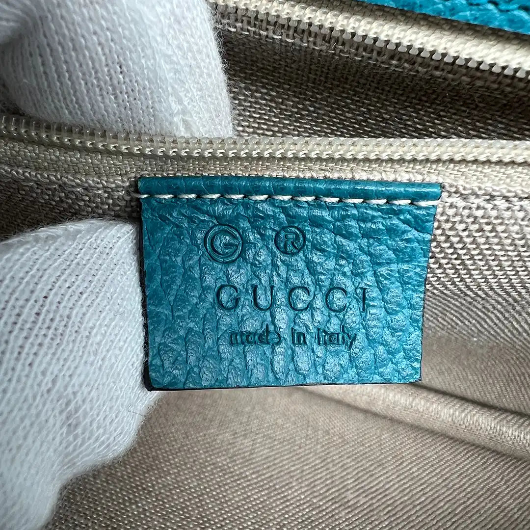Gucci Interlocking GG Medium Crossbody Tasche blau / türkis / sehr gut Gucci