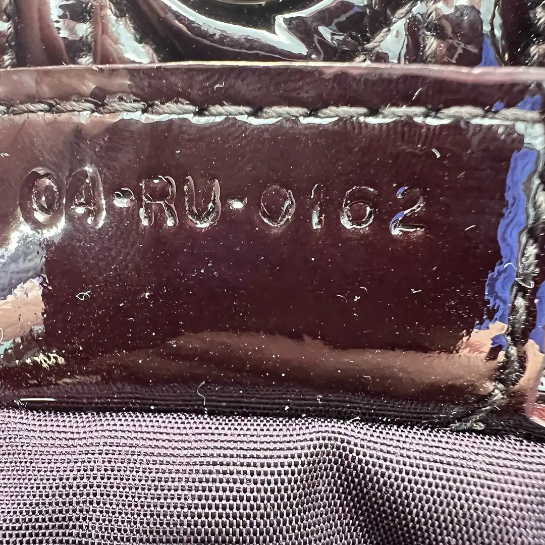 Christian Dior Henkeltasche Soft Lady Dior Shopper Cannage Lackleder schwarz / dunkel lila / sehr gut Dior