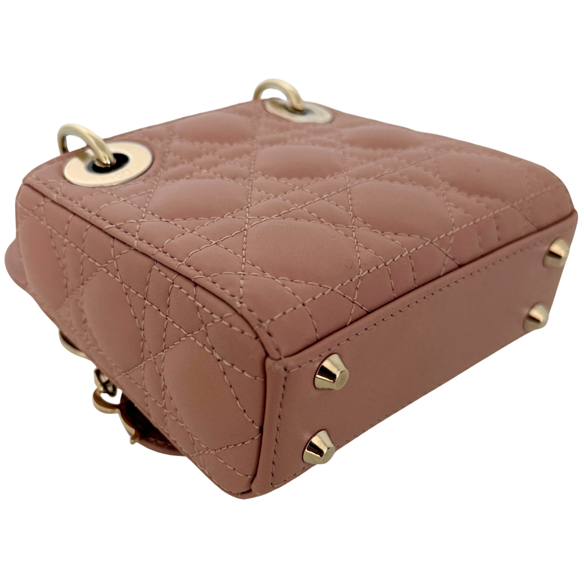 Lady Dior Microtasche Cannage Lammleder Rose de Vents / sehr gut Dior