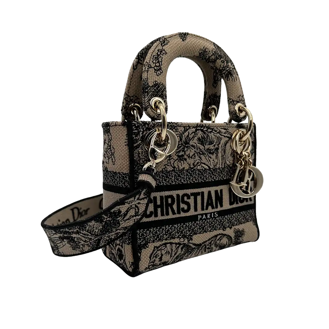 Christian Dior Mini Lady D-Lite Tasche beige / sehr gut Dior