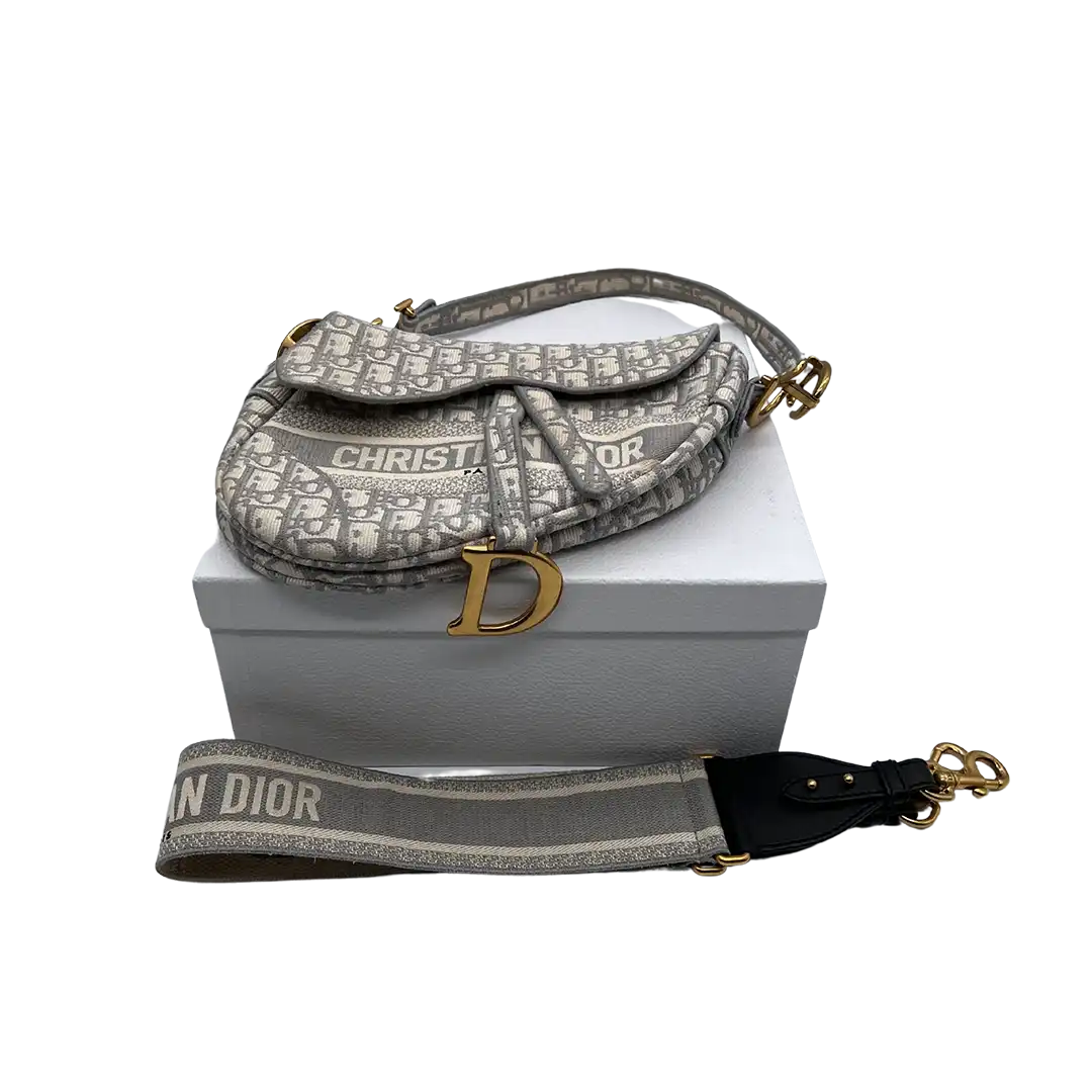 Christian Dior Saddle Bag Oblique Jacquard Medium inkl. Schulterriemen Fullset / sehr gut Dior