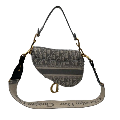 Christian Dior Saddle Bag Oblique Jacquard Medium inkl. Schulterriemen Fullset / sehr gut Dior