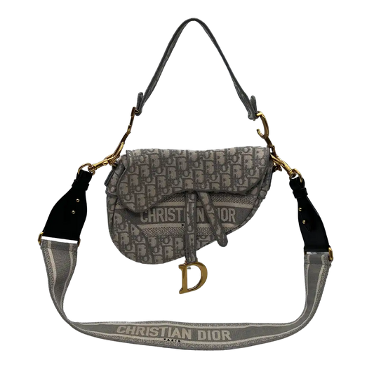 Christian Dior Saddle Bag Oblique Jacquard Medium inkl. Schulterriemen Fullset / sehr gut Dior