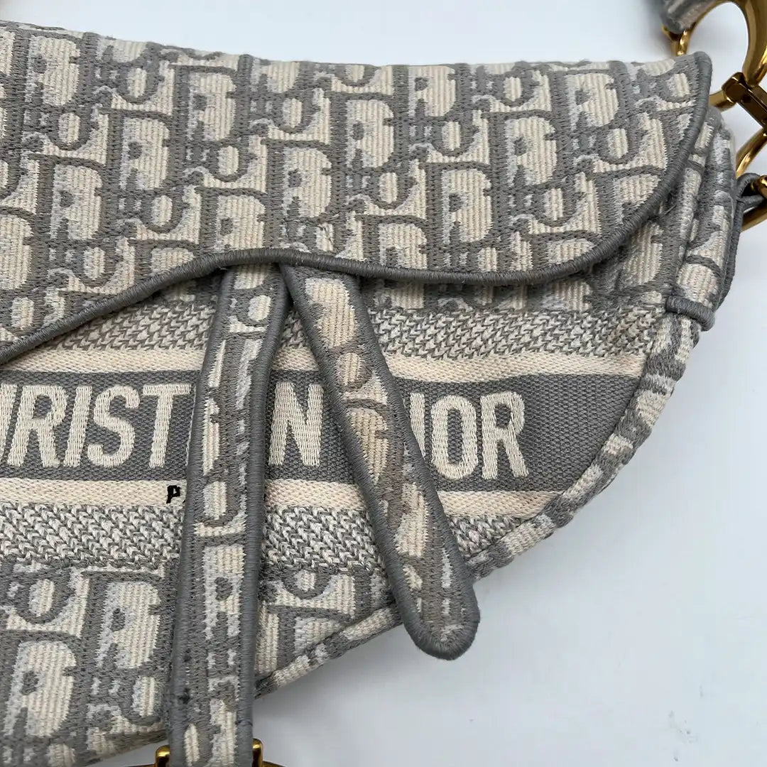 Christian Dior Saddle Bag Oblique Jacquard Medium inkl. Schulterriemen Fullset / sehr gut Dior