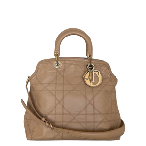 Dior Cannage Granville Tote Bag Beige Leer