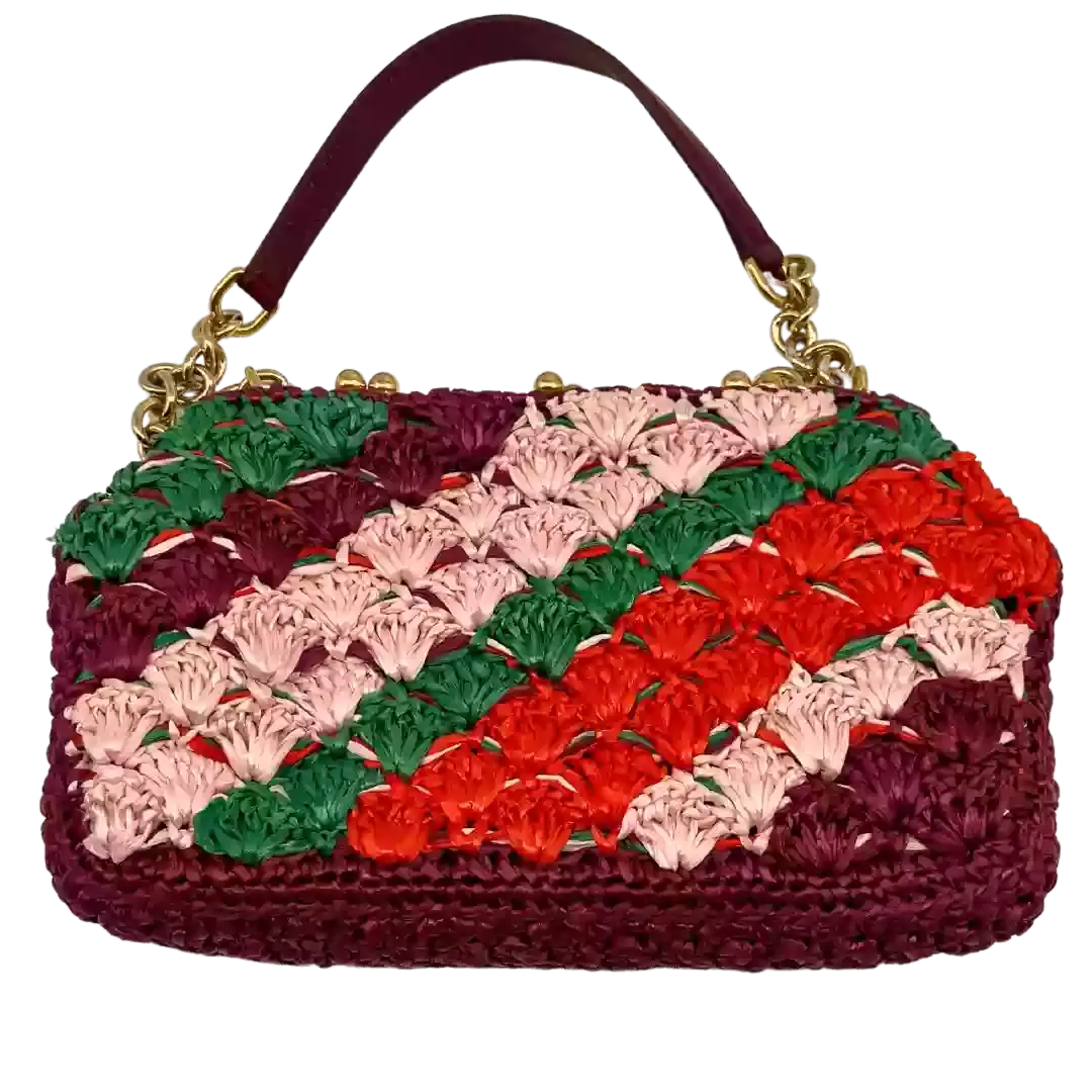Dolce & Gabbana Borsa a Mano Rafia Multicolor RARE Echtheitscheck.de