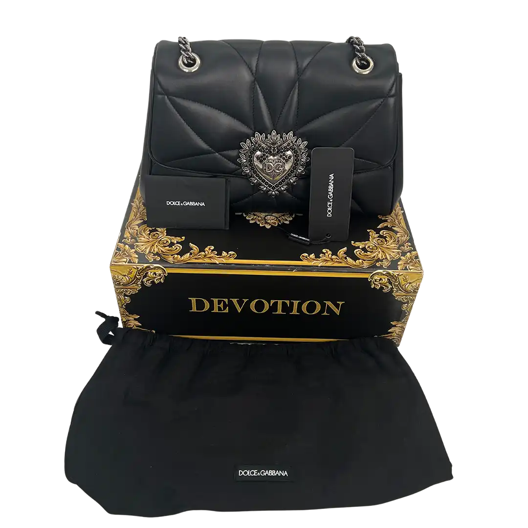 Dolce & Gabbana Devoition Leder Handtasche schwarz Fullset / neuwertig Dolce & Gabbana