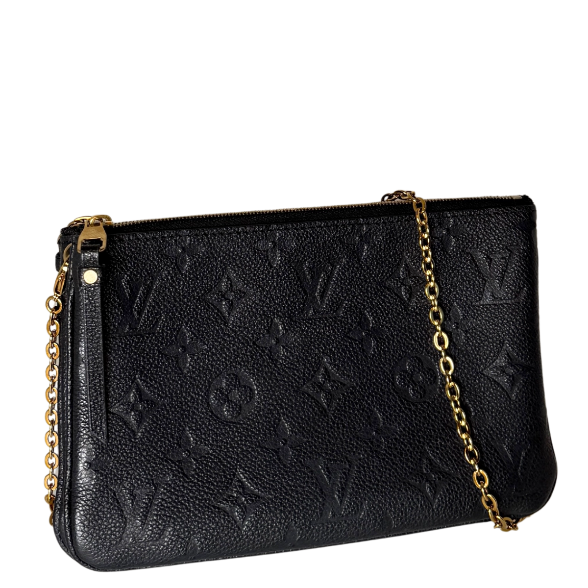 Louis Vuitton Pochette Double Zip Monogram Empreinte Schwarz Fullset / sehr gut Louis Vuitton
