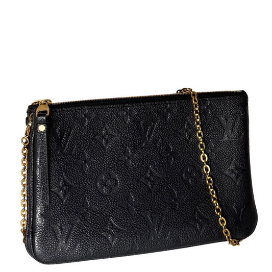 Louis Vuitton Pochette Double Zip Monogram Empreinte Schwarz Fullset / sehr gut Louis Vuitton