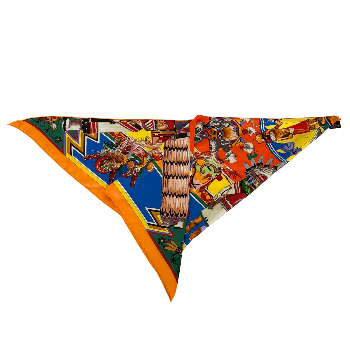Hermès Dreieckstuch Kashina Orange Gelb / sehr gut Hermès