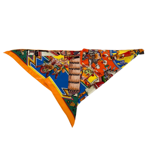 Hermès driehoekige sjaal Kashina Oranje Geel
