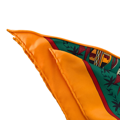 Hermès Dreieckstuch Kashina Orange Gelb / sehr gut Hermès