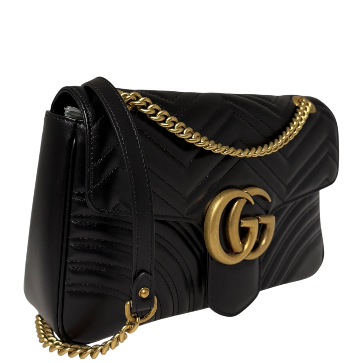 Gucci GG Marmont Medium Leder schwarz aktuelle Version  / neuwertig Gucci
