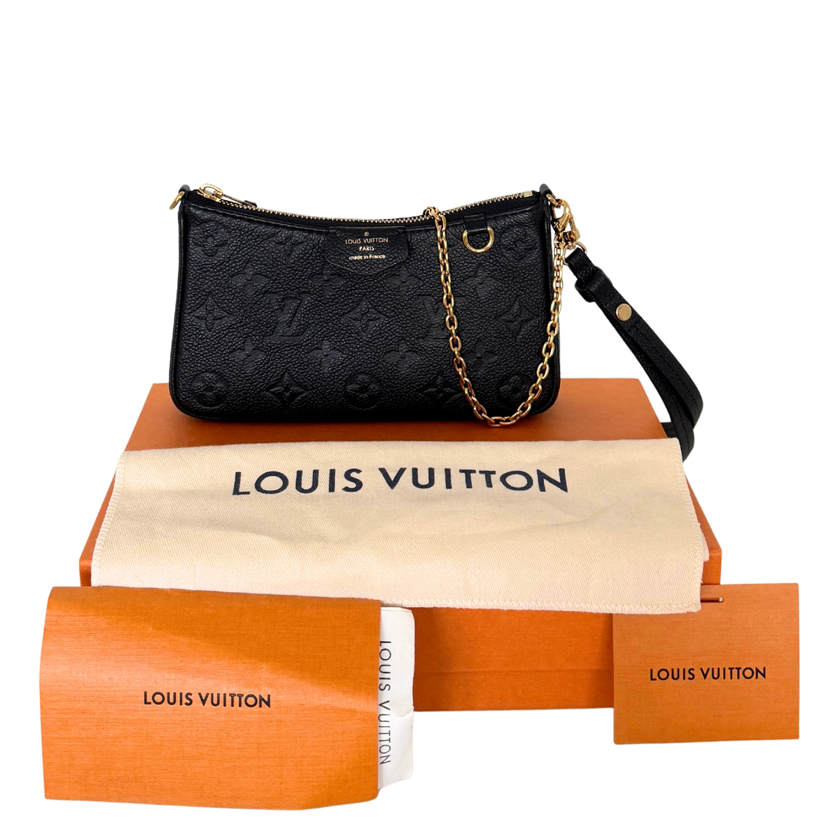 Louis Vuitton Easy Pouch On Strap Monogram Empreinte Schwarz Fullset / sehr gut Louis Vuitton