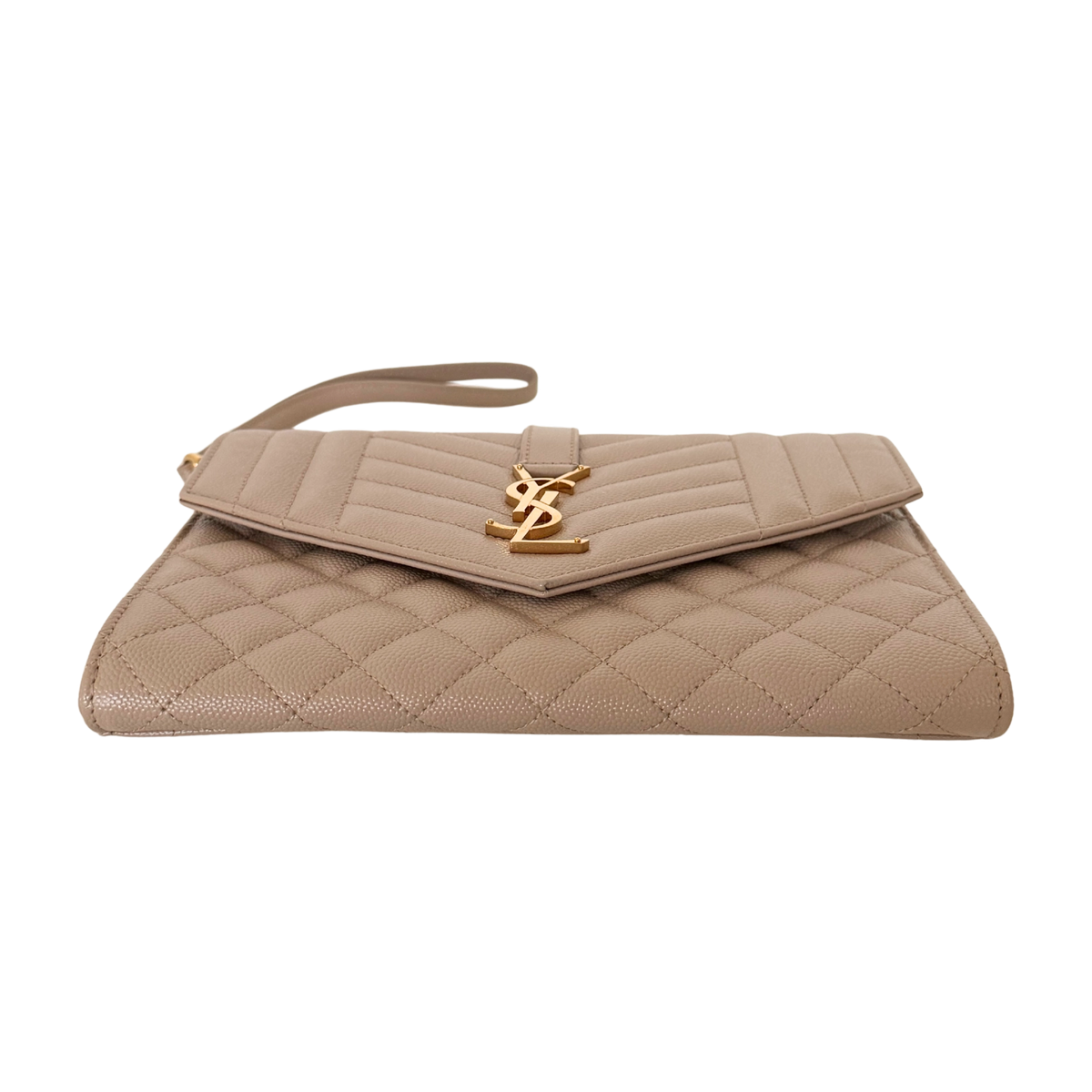 Saint Laurent Envelope Tasche mit Überschlag Dark Beige / neuwertig Saint Laurent