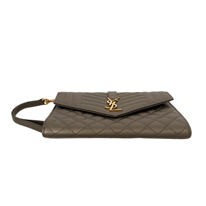 Saint Laurent Envelope Tasche mit Überschlag Metallic Taupe / neuwertig Saint Laurent