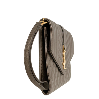 Saint Laurent Envelope Tasche mit Überschlag Metallic Taupe / neuwertig Saint Laurent