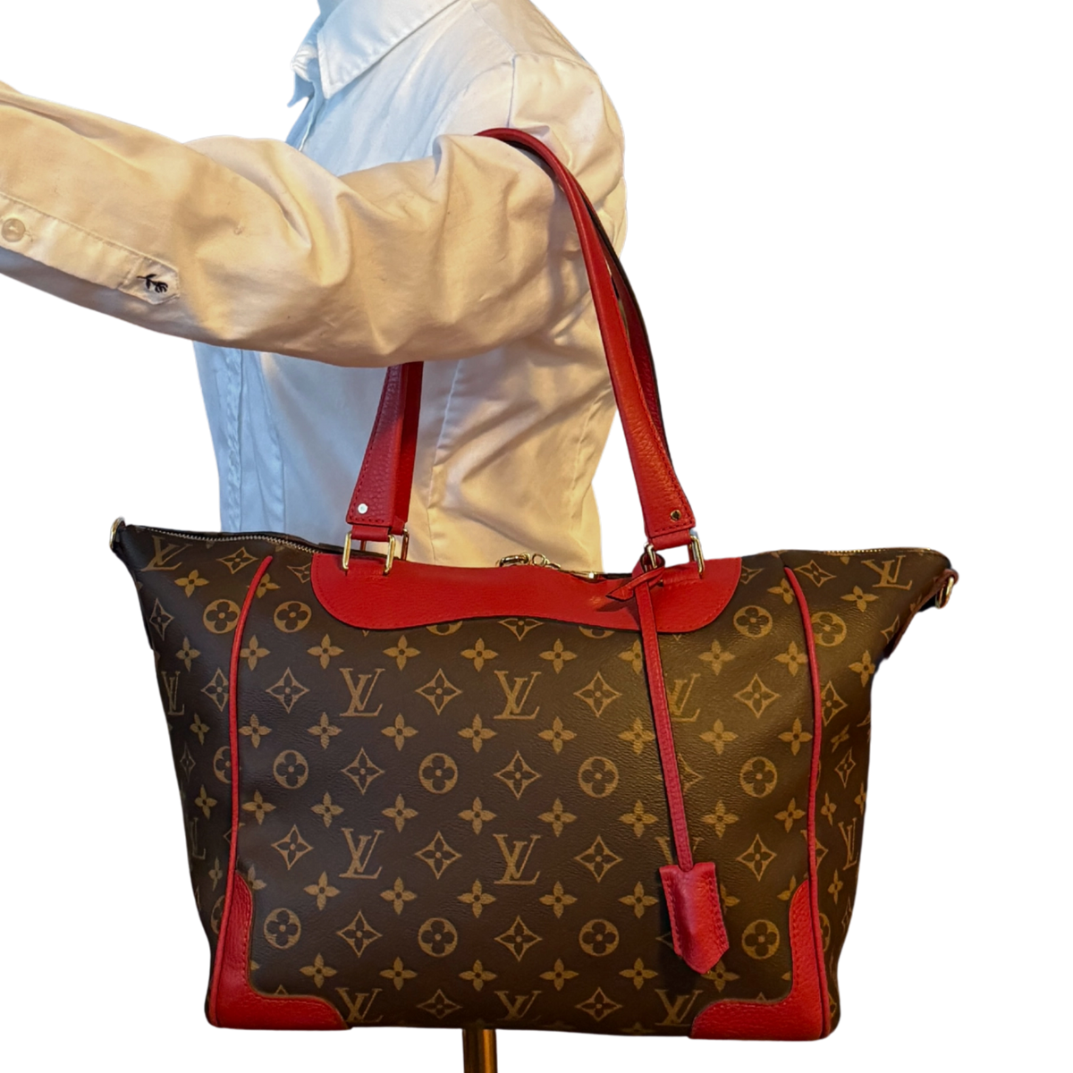 Louis Vuitton Monogram Estrela MM M51193 Braun Rot / gut Louis Vuitton