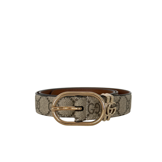 Gucci GG Gürtel mit ovaler Schnalle 80cm Beige / sehr gut Gucci
