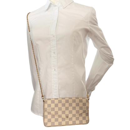 Louis Vuitton Félicie Pochette Damier Azur Canvas N40491 Beige / gut Louis Vuitton