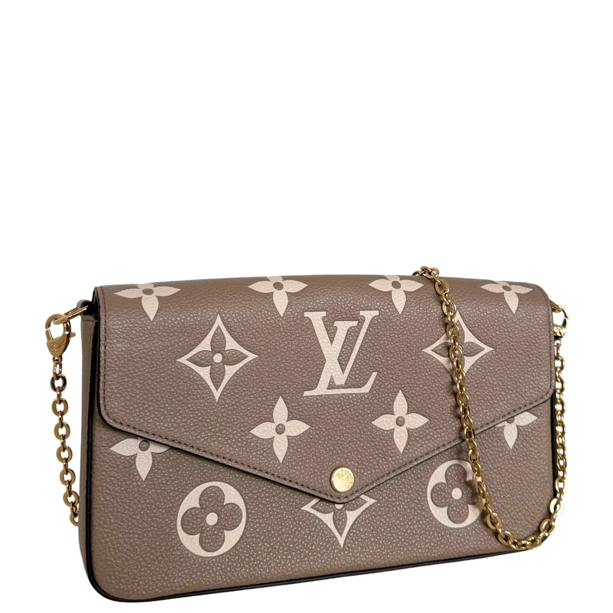 Louis Vuitton Félicie Pochette Monogram Empreinte Tourterelle Creme / sehr gut Louis Vuitton