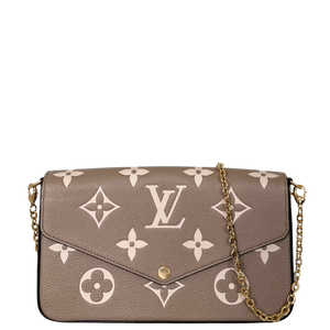 Louis Vuitton Félicie Pochette Monogram Empreinte Tourterelle Crème