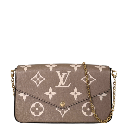 Louis Vuitton Félicie Pochette Monogram Empreinte Tourterelle Creme / sehr gut Louis Vuitton
