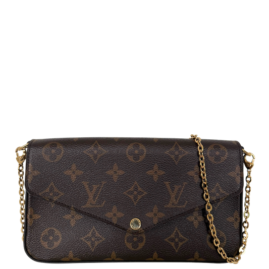 Louis Vuitton Félicie Pochette Braun / sehr gut Louis Vuitton