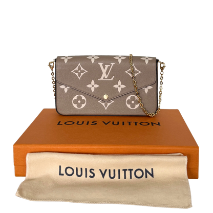 Louis Vuitton Félicie Pochette Monogram Empreinte Tourterelle Creme / sehr gut Louis Vuitton