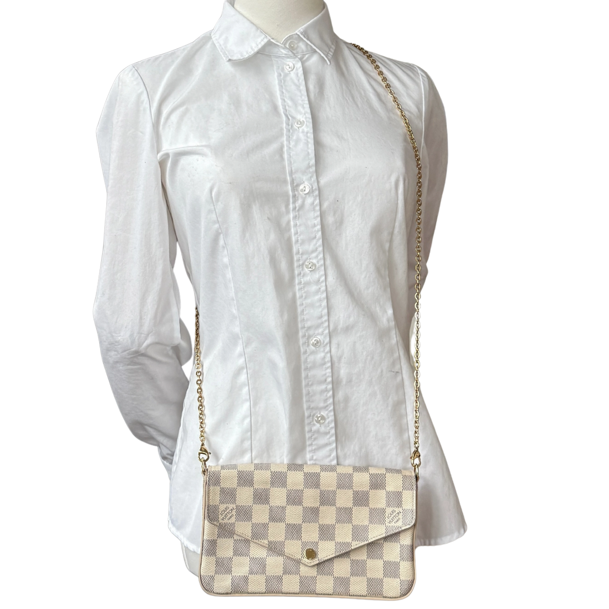 Louis Vuitton Félicie Pochette Damier Azur Canvas N40491 Beige / sehr gut Louis Vuitton