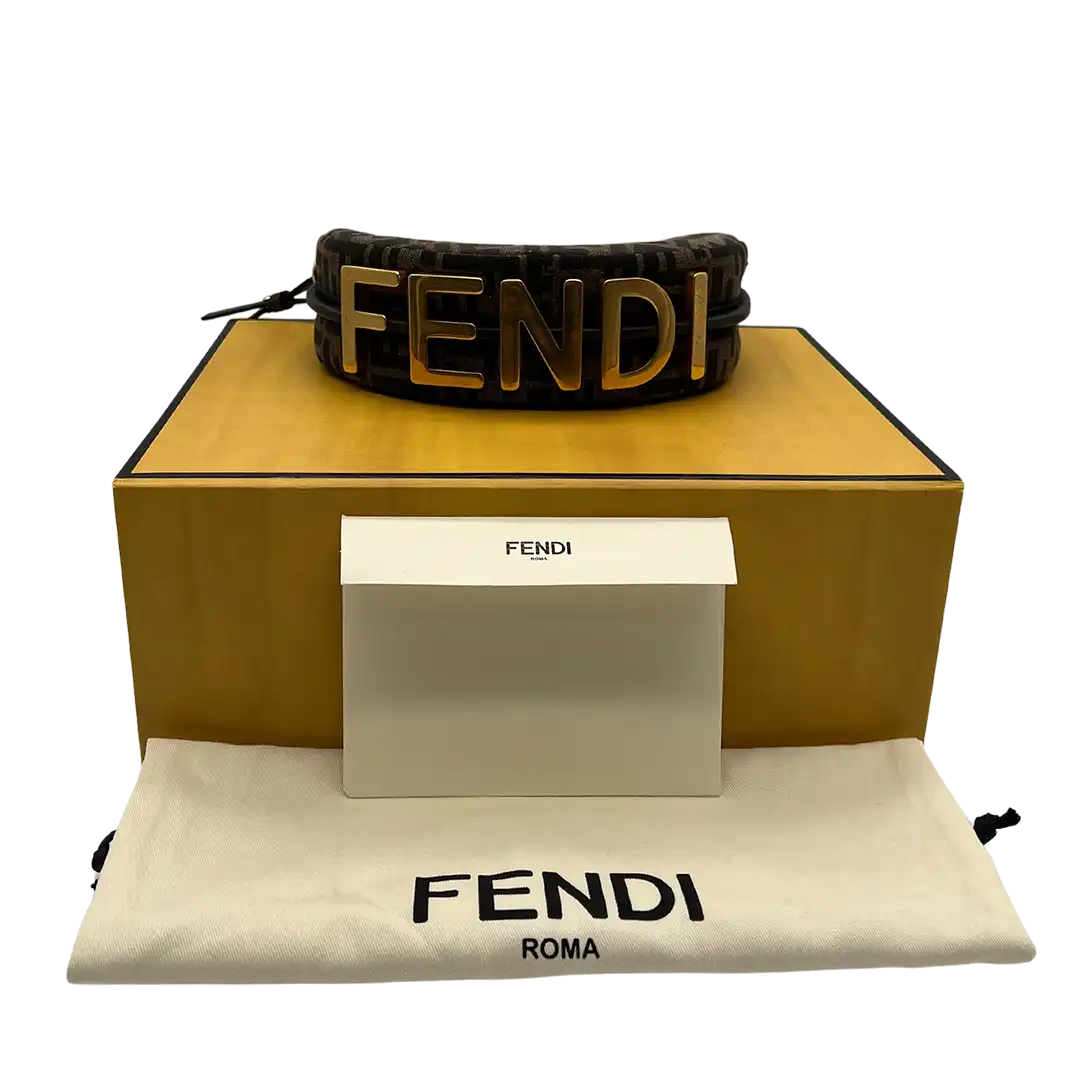 Fendi Fendigraphy Mini Mini Bag FF-Jacquardstoff in braun / sehr gut Fendi