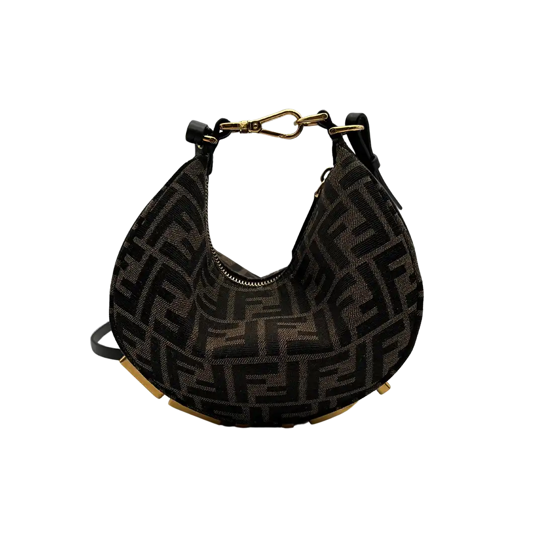 Fendi Fendigraphy Mini Mini Bag FF-Jacquardstoff in braun / sehr gut Fendi