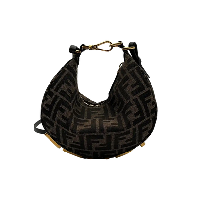 Fendi Fendigraphy Mini Mini Bag FF-Jacquardstoff in braun / sehr gut Fendi