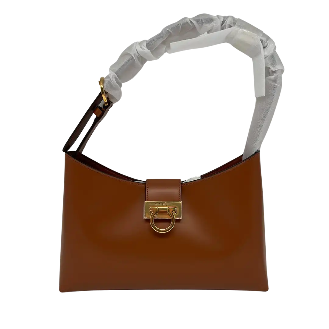 Salvatore Ferragamo Trifolio Schultertasche Siena Tan / neu Salvatore Ferragamo
