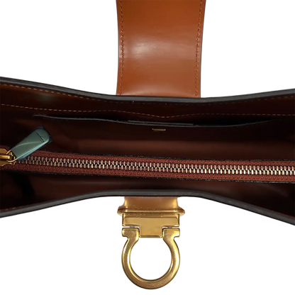 Salvatore Ferragamo Trifolio Schultertasche Siena Tan / neu Salvatore Ferragamo
