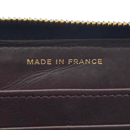 Chanel Gusset Zip Around portemonnee van kaviaarleer zwart