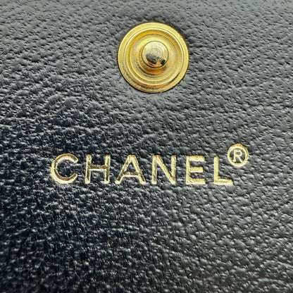 Chanel Coco Mark Drievoudige Portemonnee Zwart