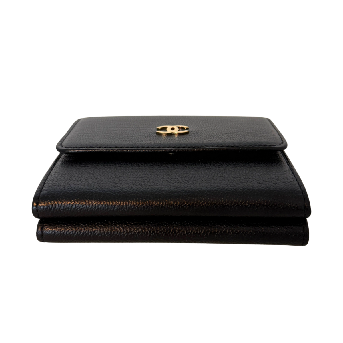 Chanel Coco Mark Drievoudige Portemonnee Zwart
