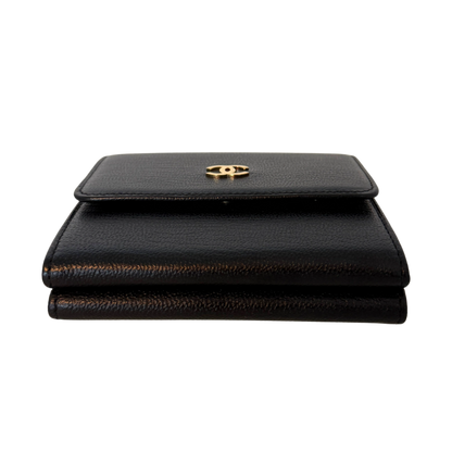 Chanel Coco Mark Drievoudige Portemonnee Zwart
