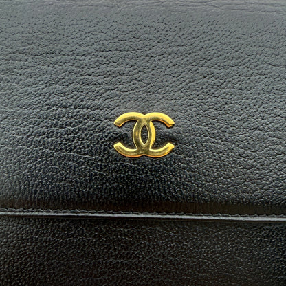 Chanel Coco Mark Drievoudige Portemonnee Zwart