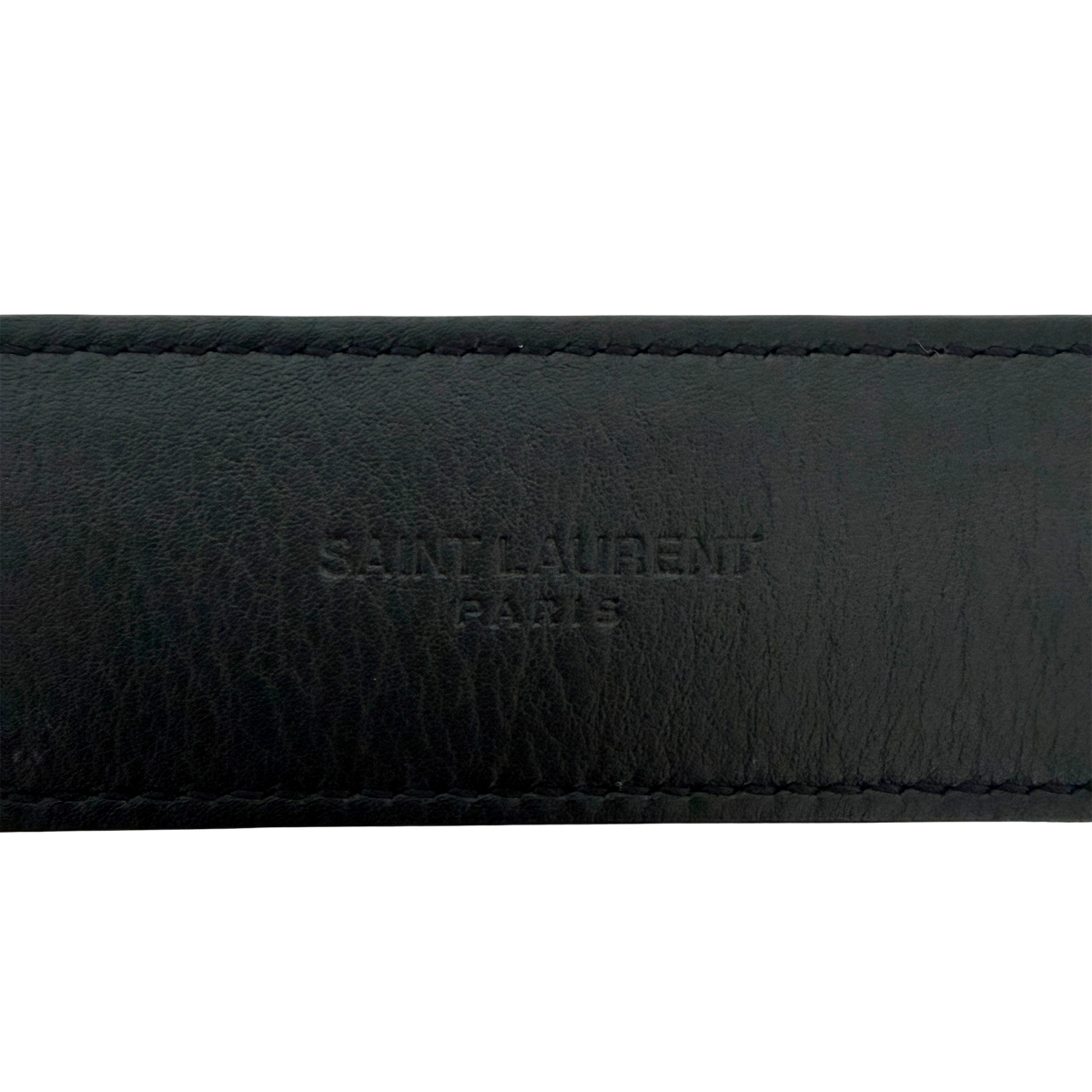 Saint Laurent Cassandre Gürtel aus Lackleder mit quadratischer Schnalle 85cm Schwarz / gut Saint Laurent