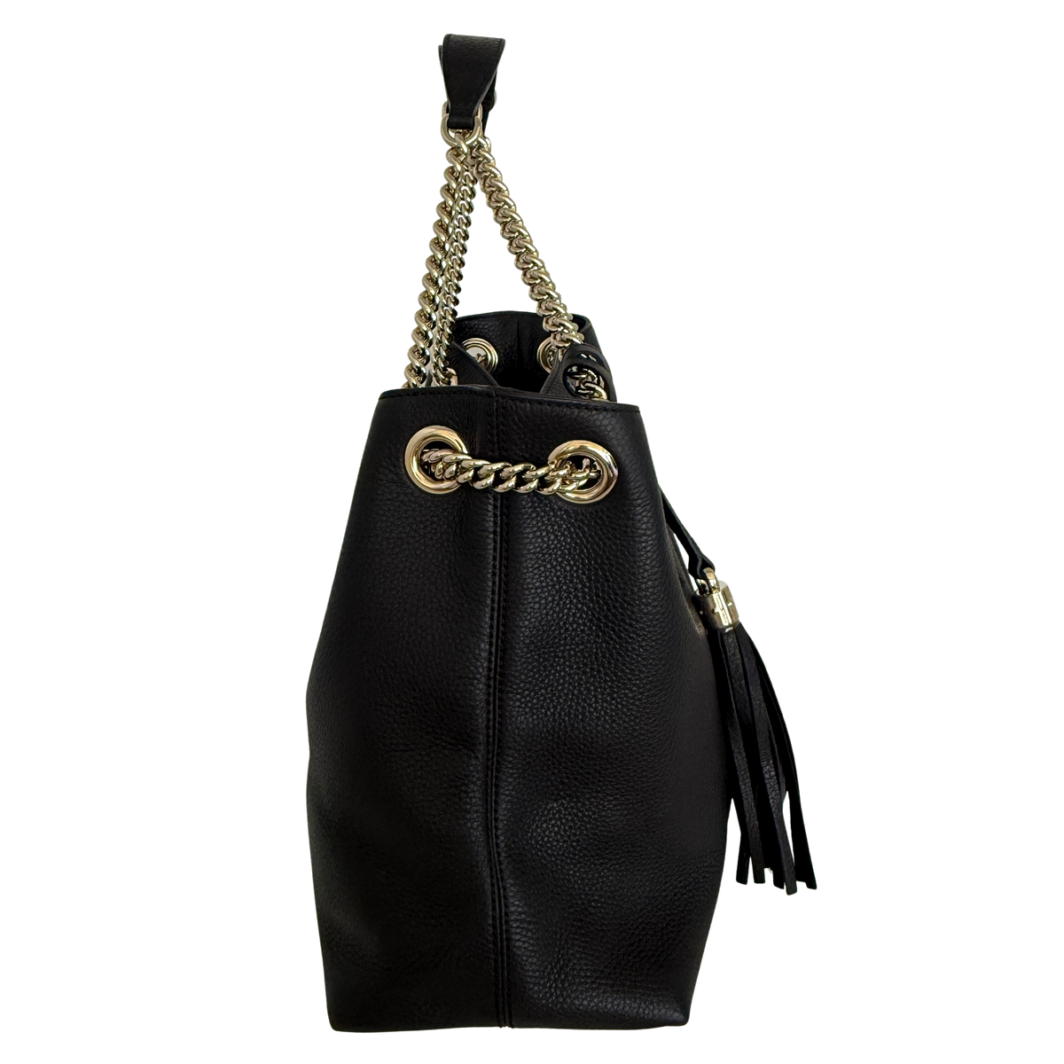 Gucci Soho Medium Double Chain Schultertasche Schwarz / neuwertig Gucci