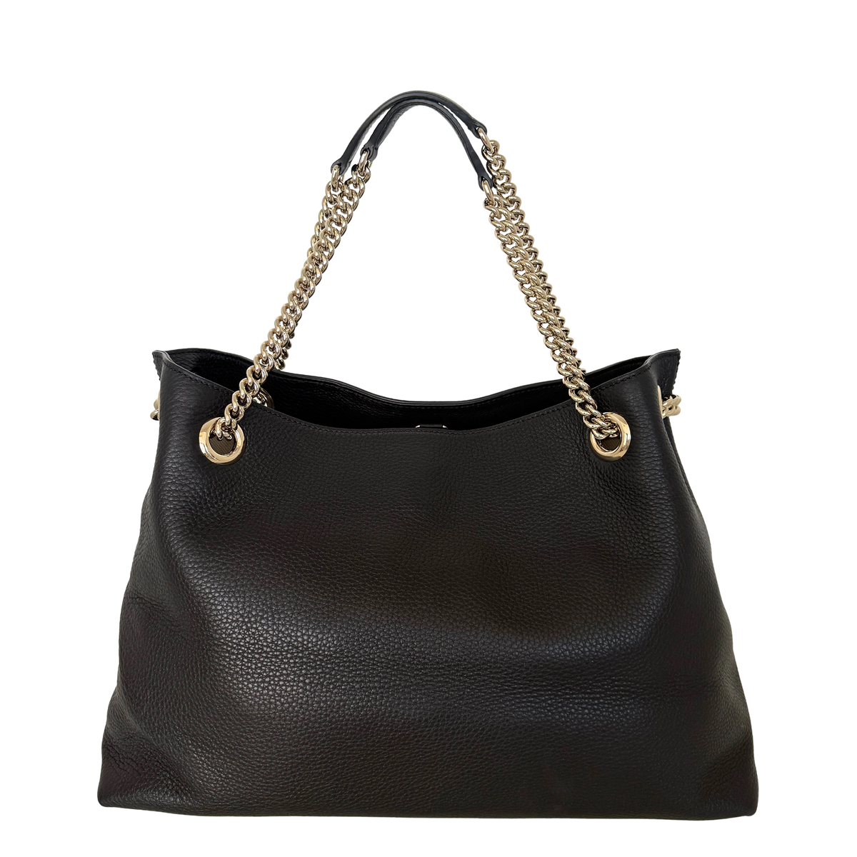 Gucci Soho Medium Double Chain Schultertasche Schwarz / neuwertig Gucci